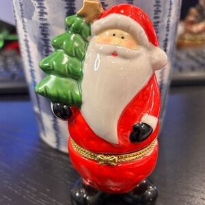 Santa Claus Ceramic Trinket Box